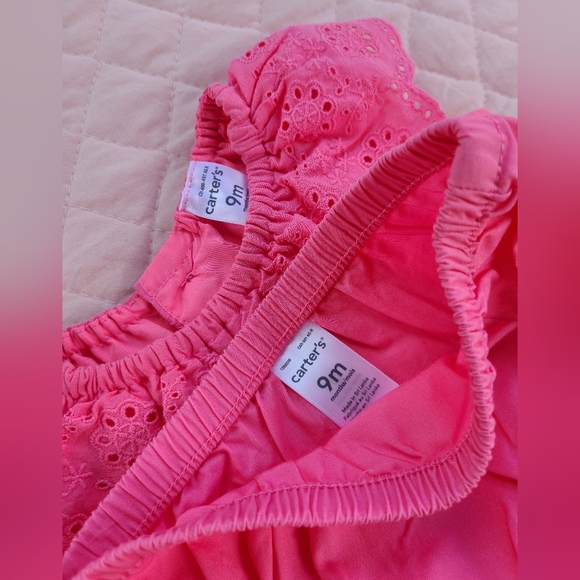 Tulle-lined pink eyelet dress by Carter's, size 9M - Picture 6 of 6
